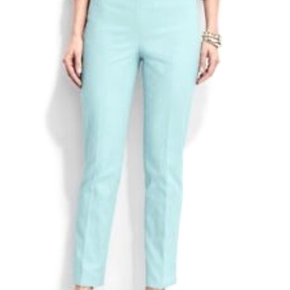 Talbots Pants - NWT Talbots Side Zip Minty Blue 16P Medallion Jacquard Lined Gorgeous Lux Cotton